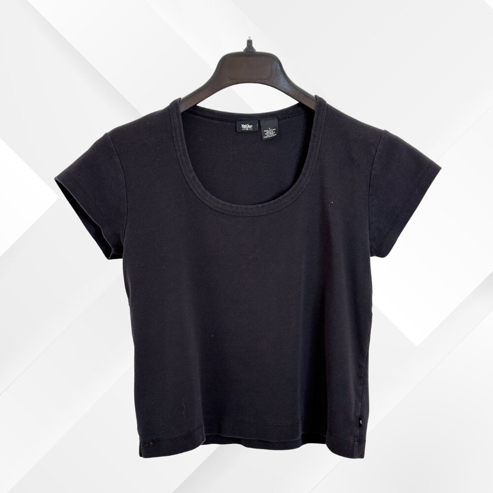 Mossimo Women's Black Short Sleeve Scoopneck T-Shirt, Large